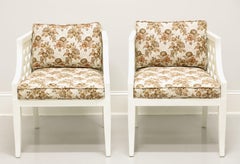 MARDEN Mid Century Ivory Painted Occasional Chairs - Pair