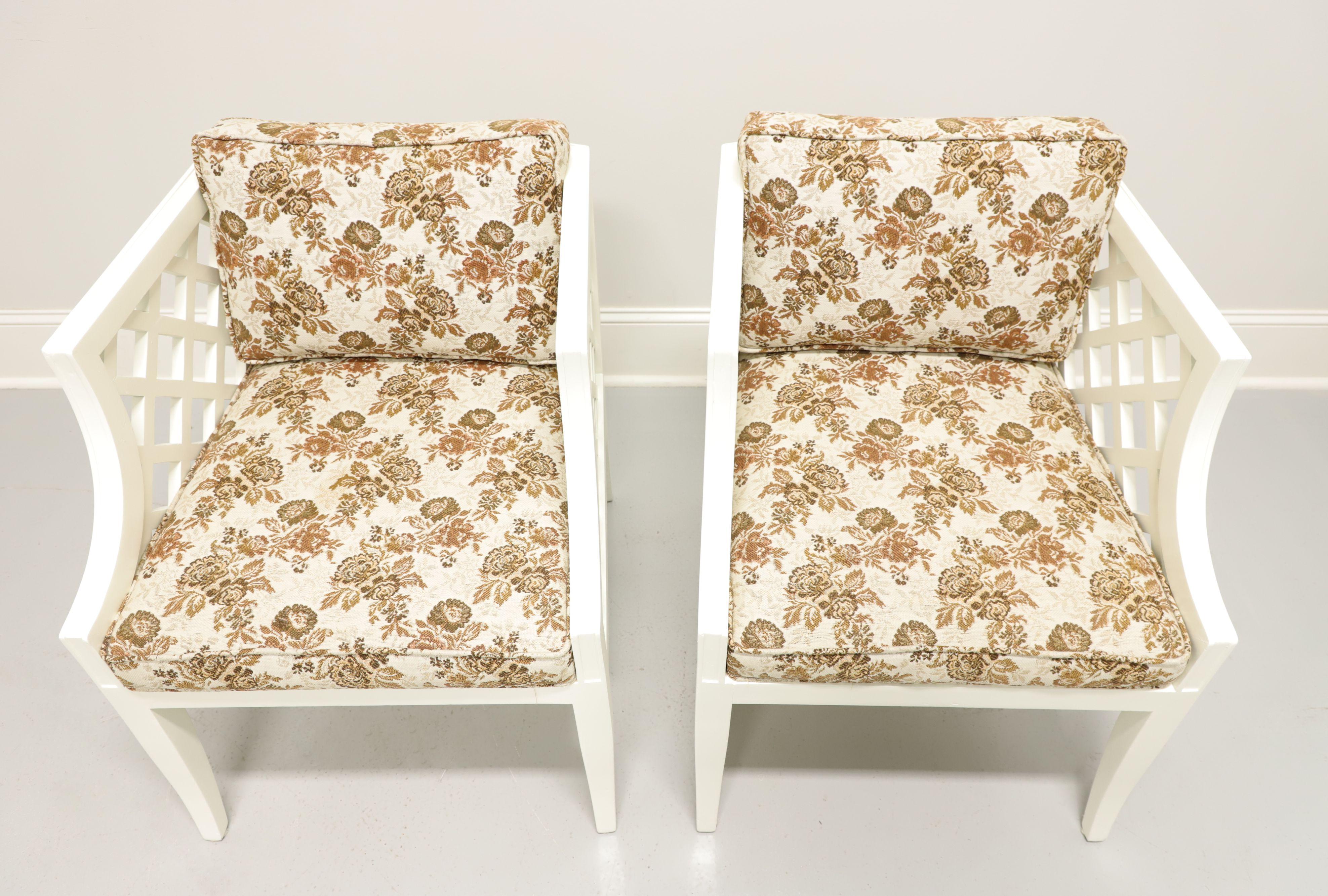Mid-Century Modern MARDEN Mid Century Ivory Painted Occasional Chairs - Pair For Sale