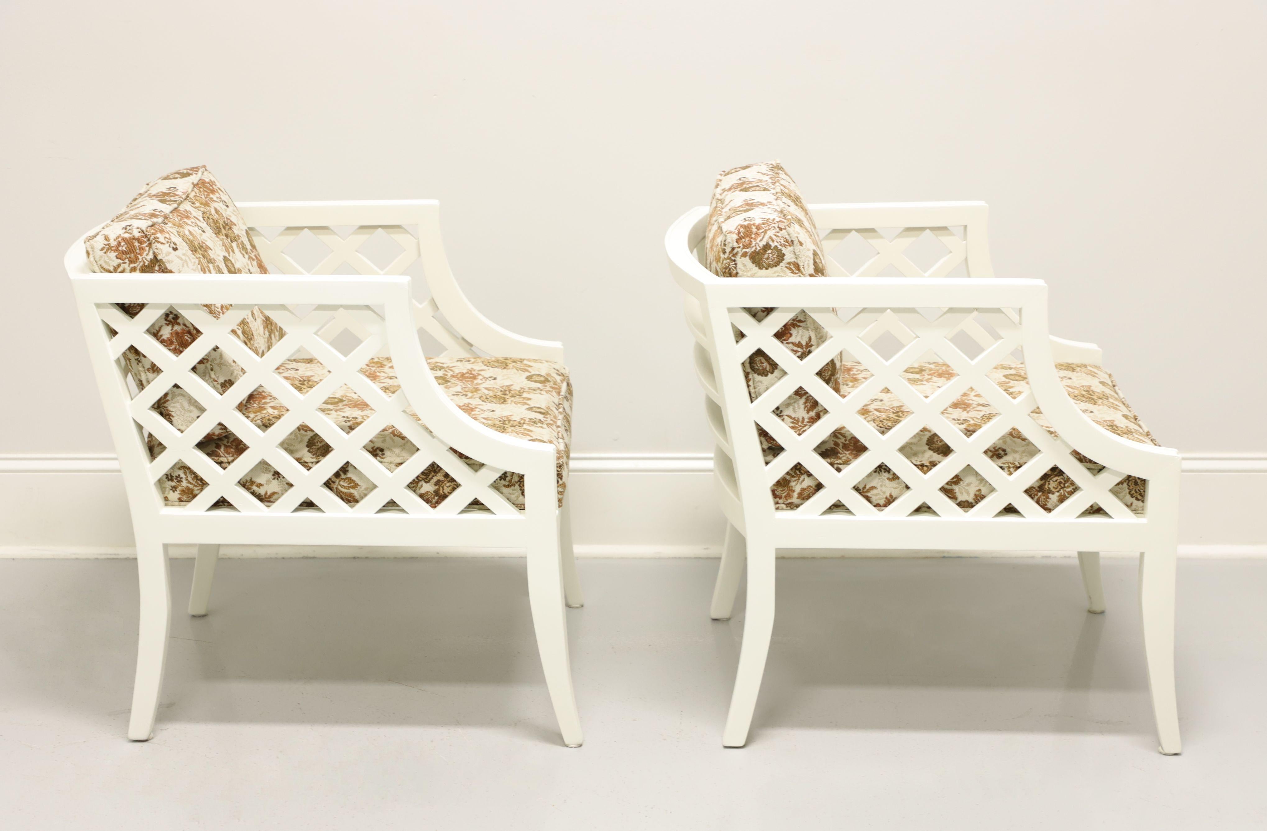 American MARDEN Mid Century Ivory Painted Occasional Chairs - Pair For Sale