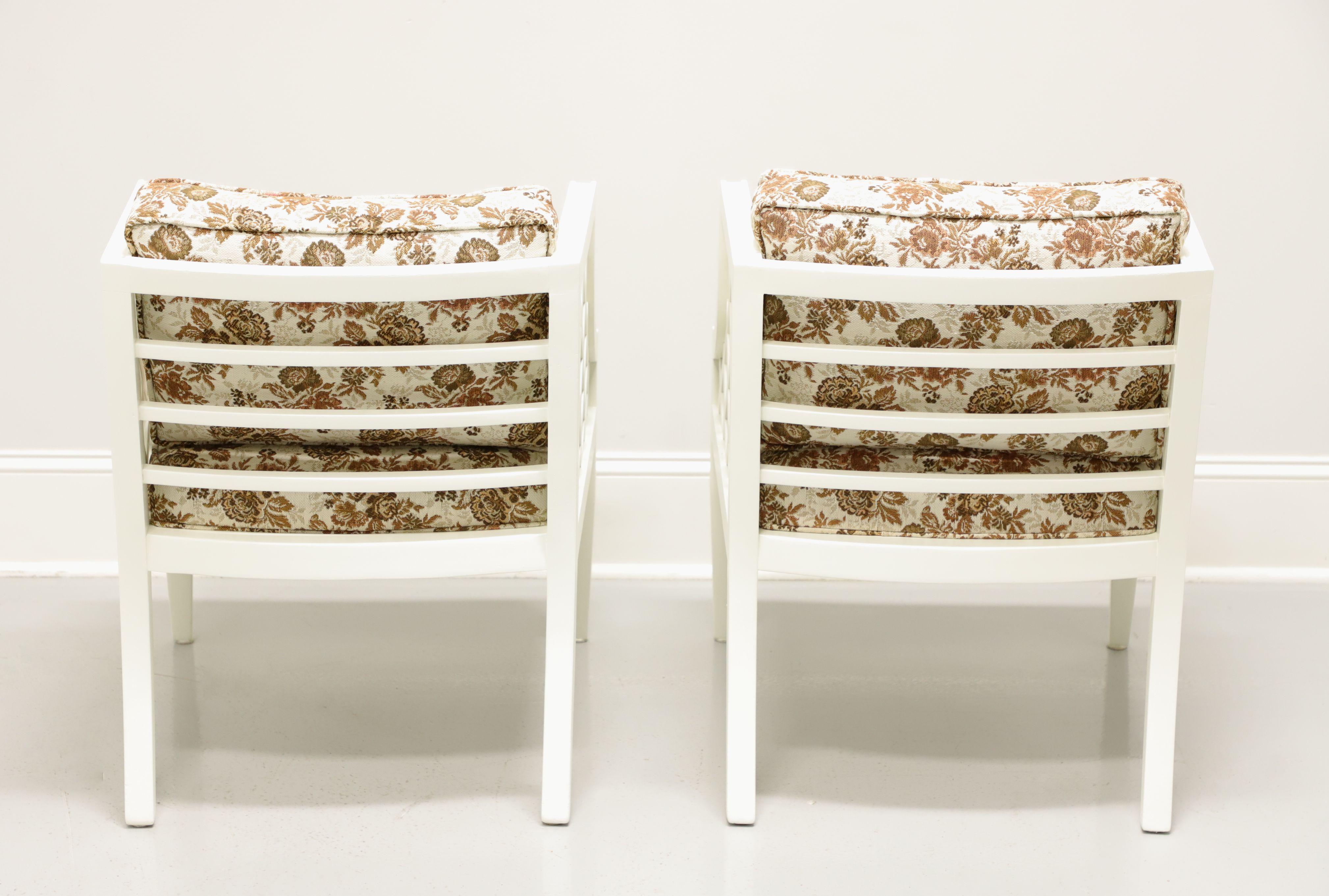 MARDEN Mid Century Ivory Painted Occasional Chairs - Pair In Good Condition For Sale In Charlotte, NC
