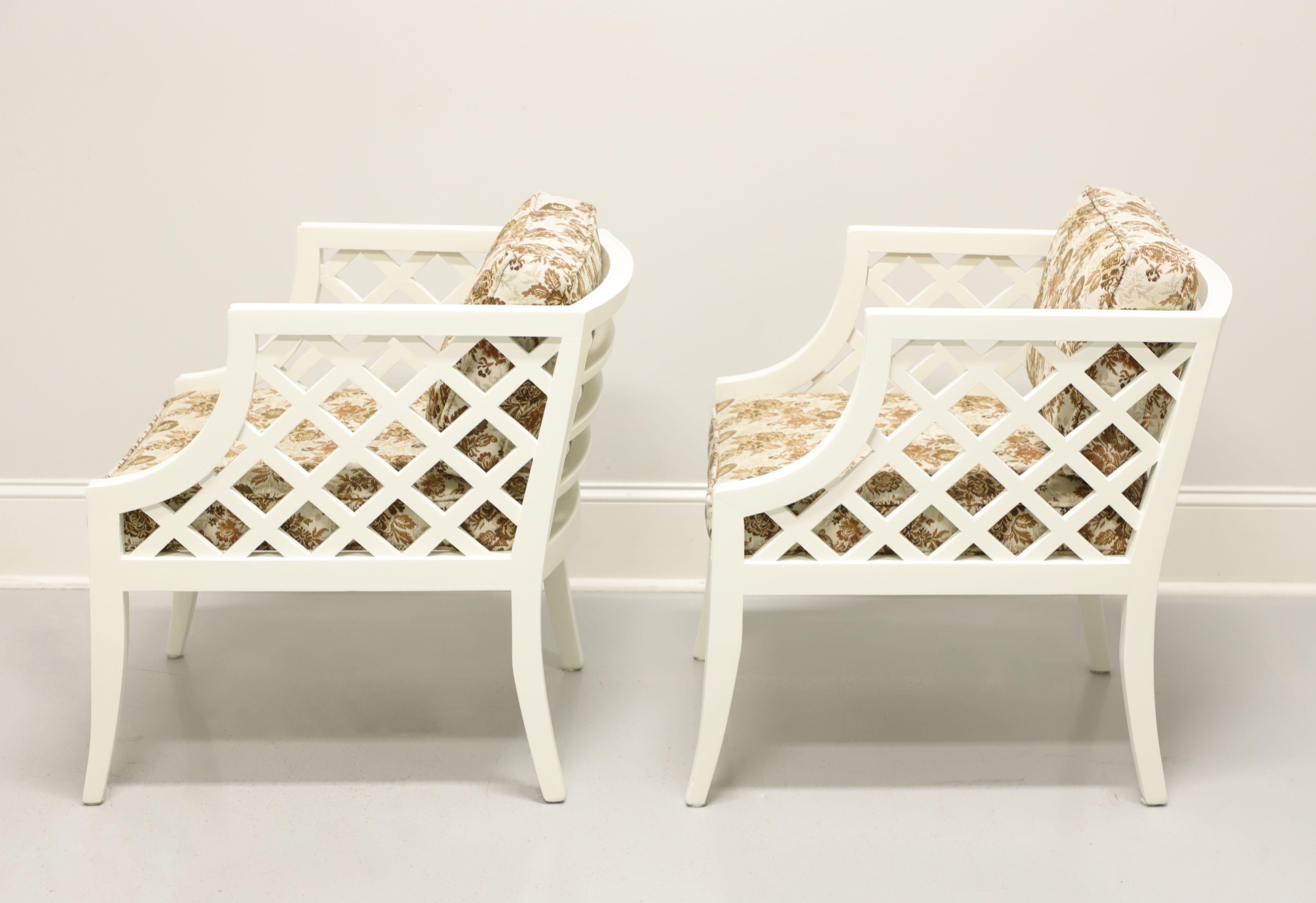 20th Century MARDEN Mid Century Ivory Painted Occasional Chairs - Pair For Sale