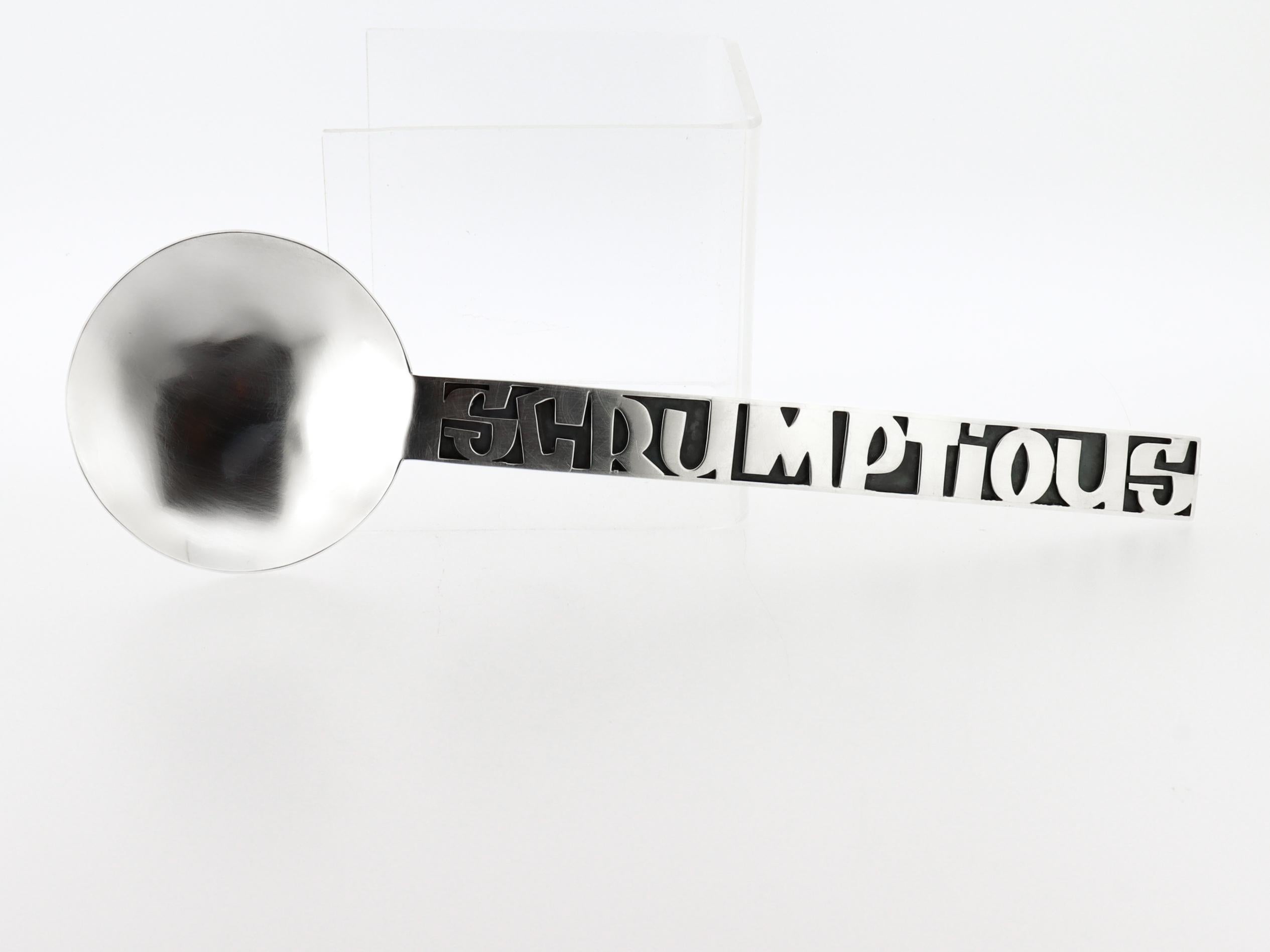 Mardi Jo Cohen Sterling Silver 'Delectable' Fork and 'Scrumptious' Serving Spoon For Sale 5