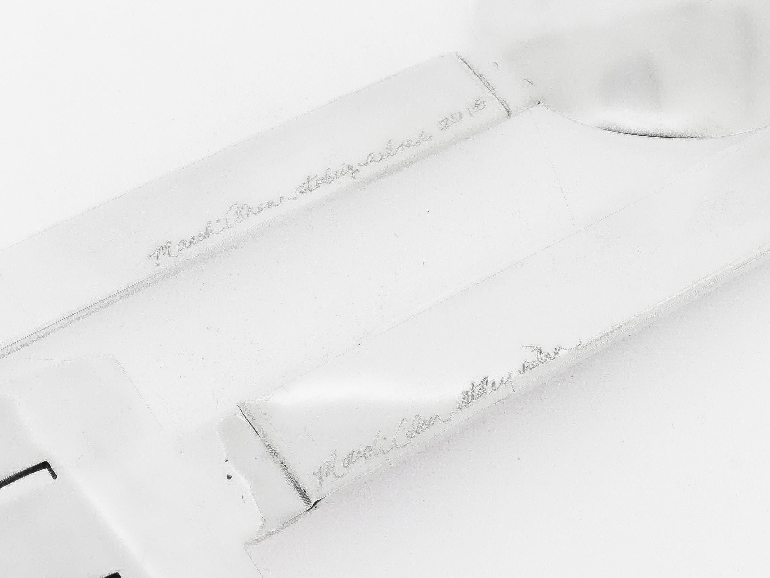 Mardi Jo Cohen Sterling Silver 'Delectable' Fork and 'Scrumptious' Serving Spoon For Sale 1
