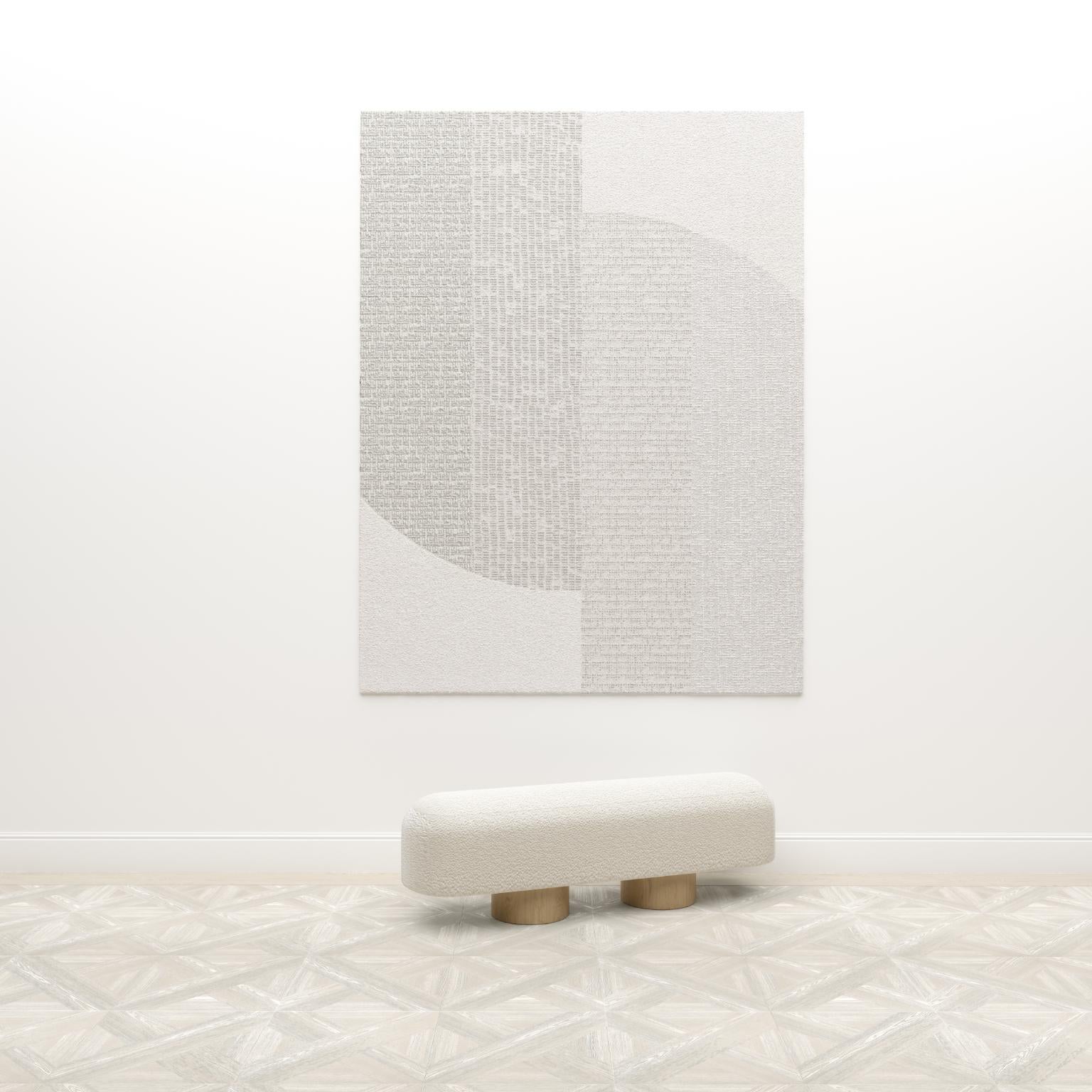 Tapiz de Pared Marea Marfil by Antilla Di Lauro
Dimensiones: L 190 x A 250 cm.
Materiales: Fina seda de bambú y lino.

Disponible en tres colores diferentes. Póngase en contacto con nosotros.

Antilla Di Lauro (1989, Milán, Italia) diseña y crea