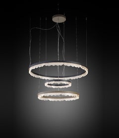 Marea Suspensions Composition, Pulegoso Transparent Murano Glass, Painted Finish