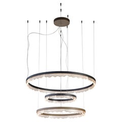 Marea Suspensions Composition, Pulegoso Transparent Murano Glass, Painted Finish