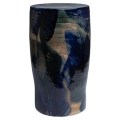 Maree 03 Glazed Stoneware Stool by Pascale Girardin