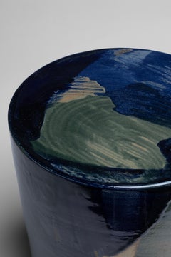 Maree 04 Glazed Stoneware Stool by Pascale Girardin