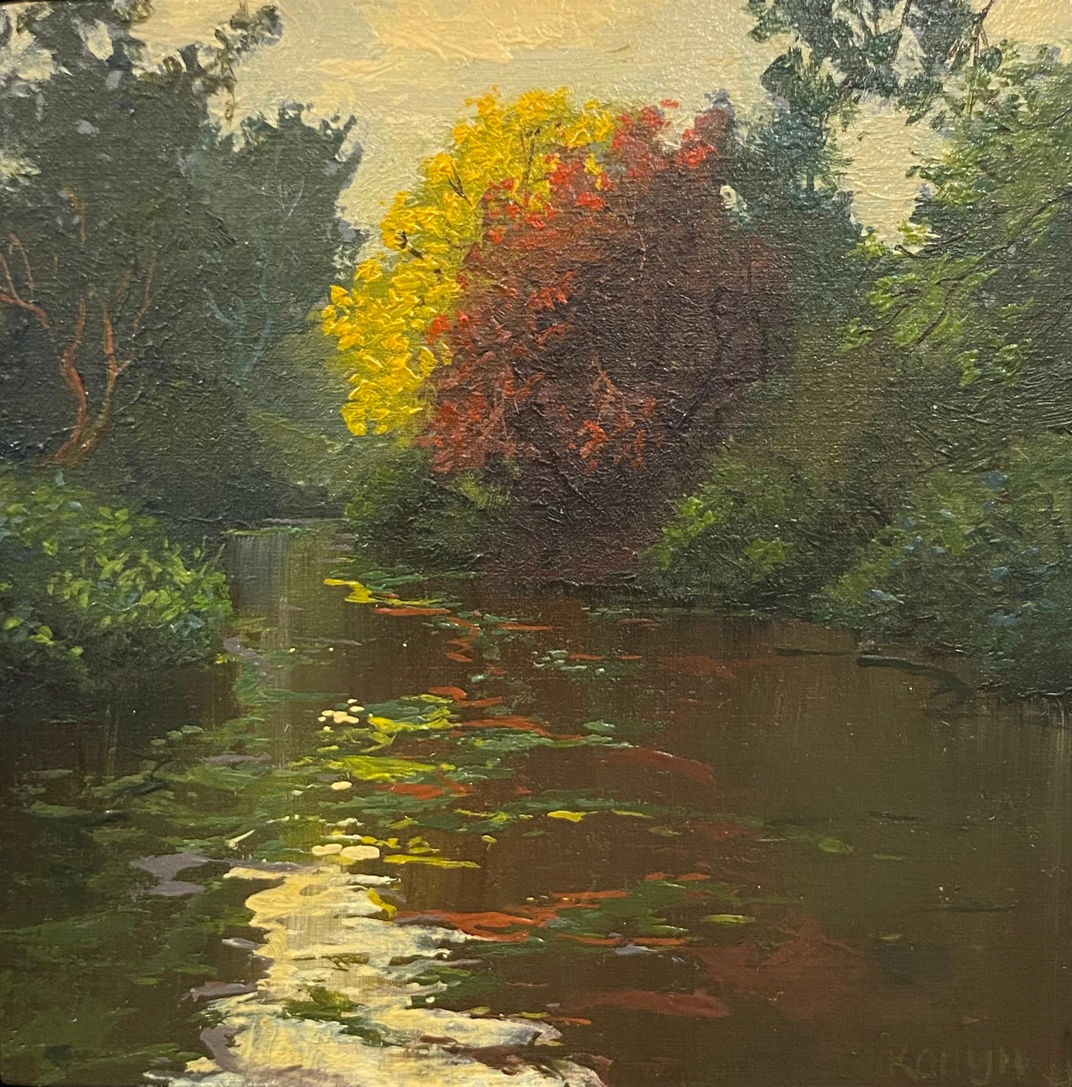 Landscape Painting de Marein Konijn - Caminata II - Paisaje contemporáneo del siglo XXI Pintura de un paisaje