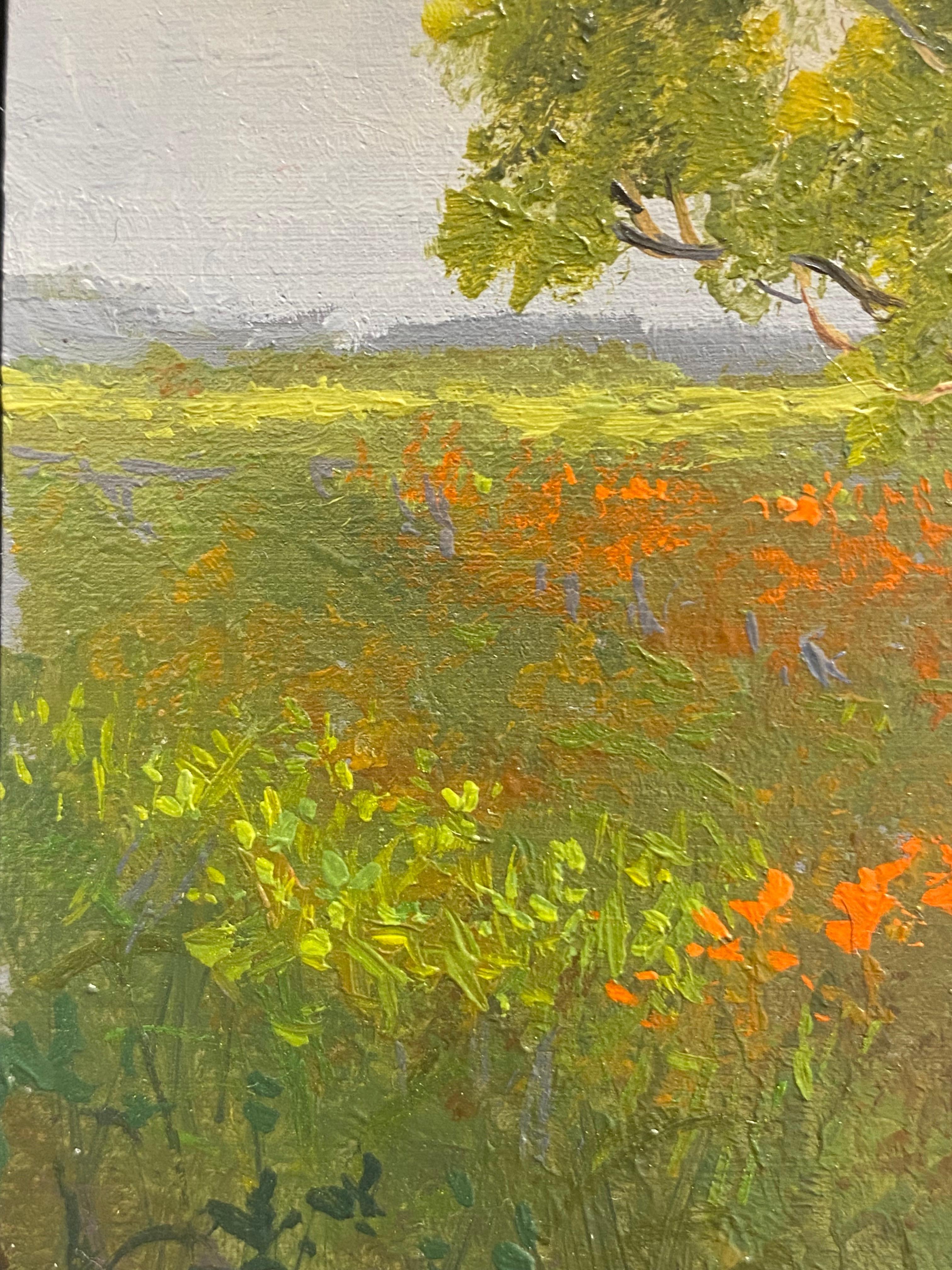 Marein Konijn
V.I.I.
10 x 10 cm (encadré, inclus dans le prix 15 x 15 cm)

De grands paysages monumentaux sans couleur, de petits paysages aux innombrables nuances de vert, des peintures figuratives où l'essence de la forme fait ressentir l'intimité
