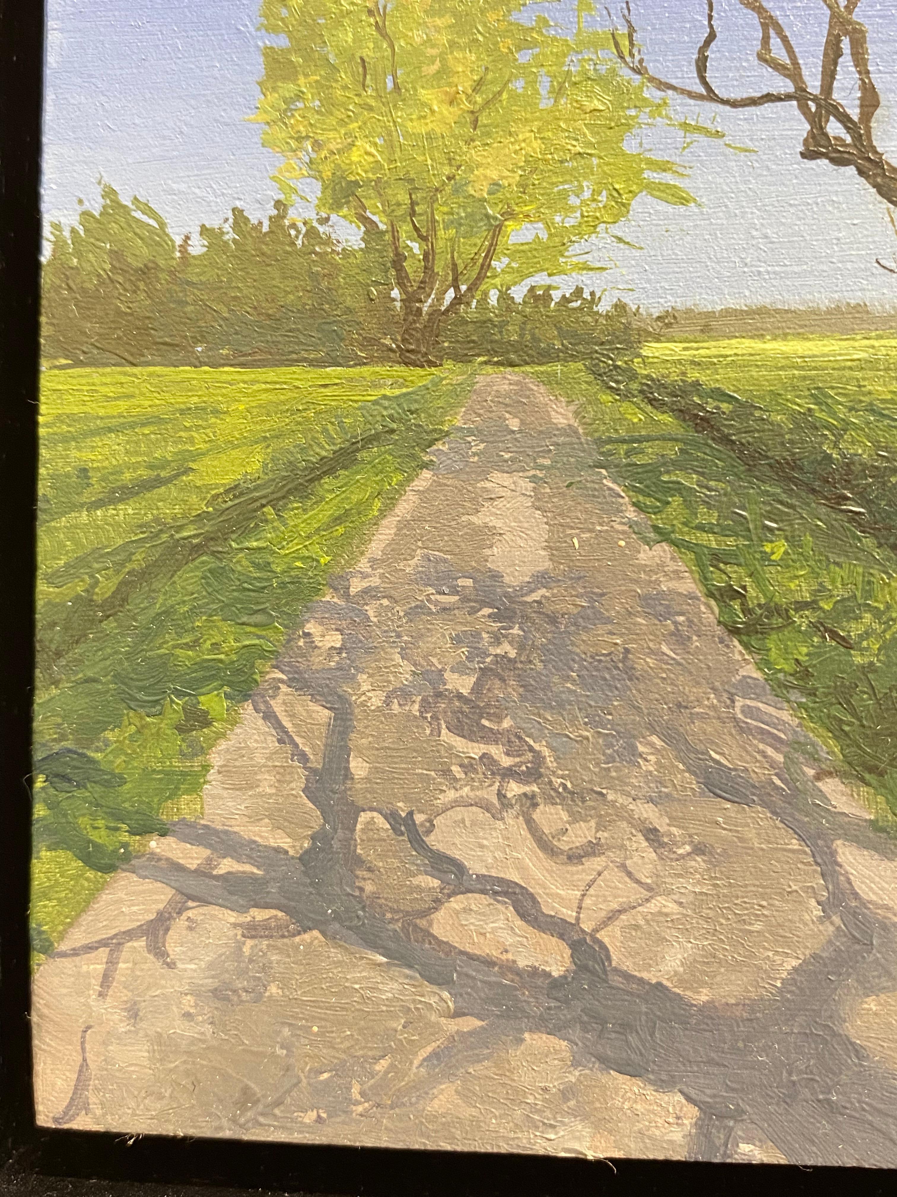 Not my shadow - 21e siècle Paysage contemporain Peinture d'un paysage - Gris Landscape Painting par Marein Konijn