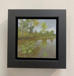 Over the water - 21st century Contemporary landscape Painting of a landscape