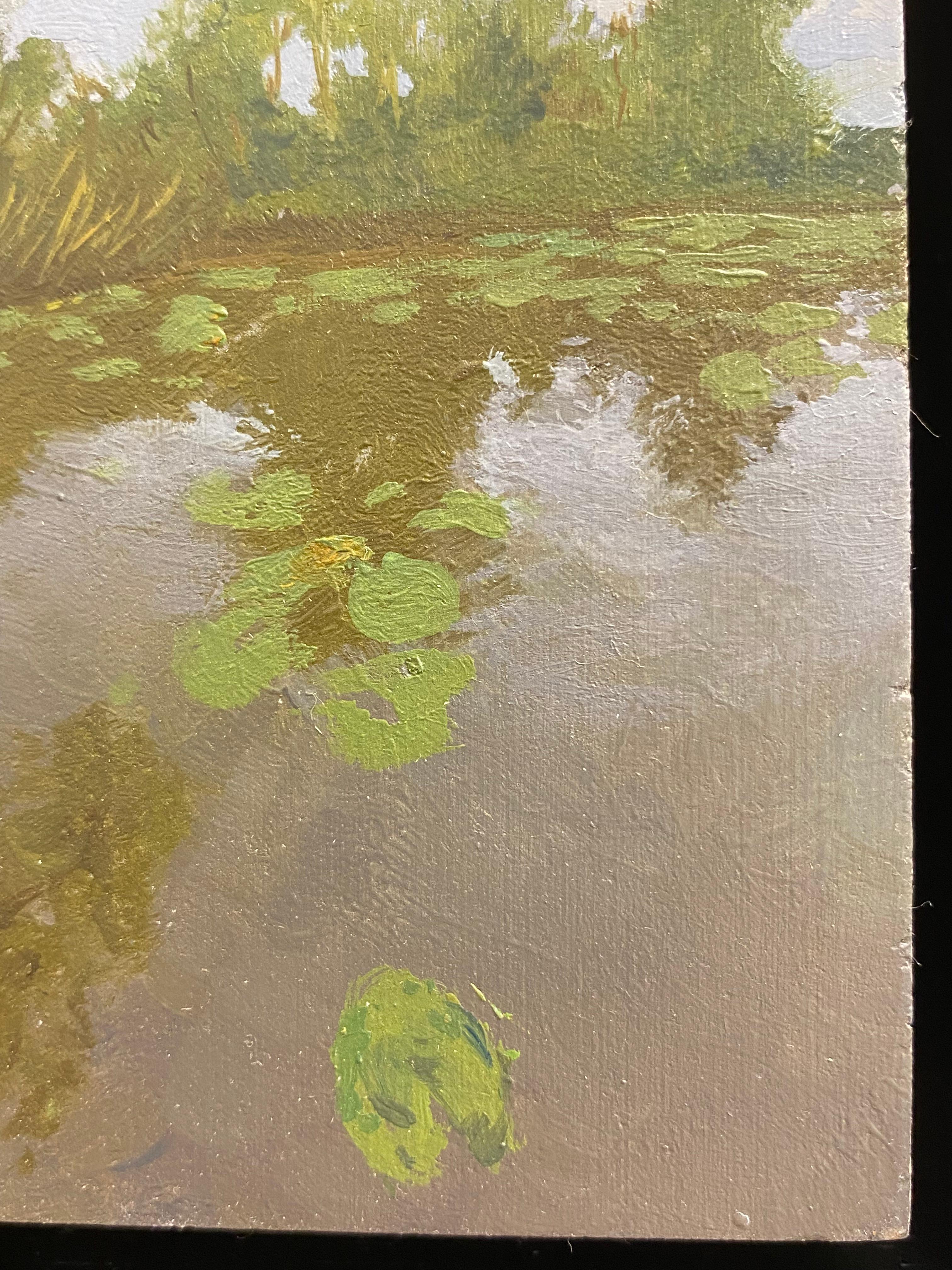 Sobre el agua - Paisaje contemporáneo del siglo XXI Pintura de un paisaje en venta 2