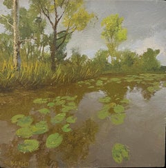 Au fil de l'eau - 21e siècle Paysage contemporain Peinture d'un paysage