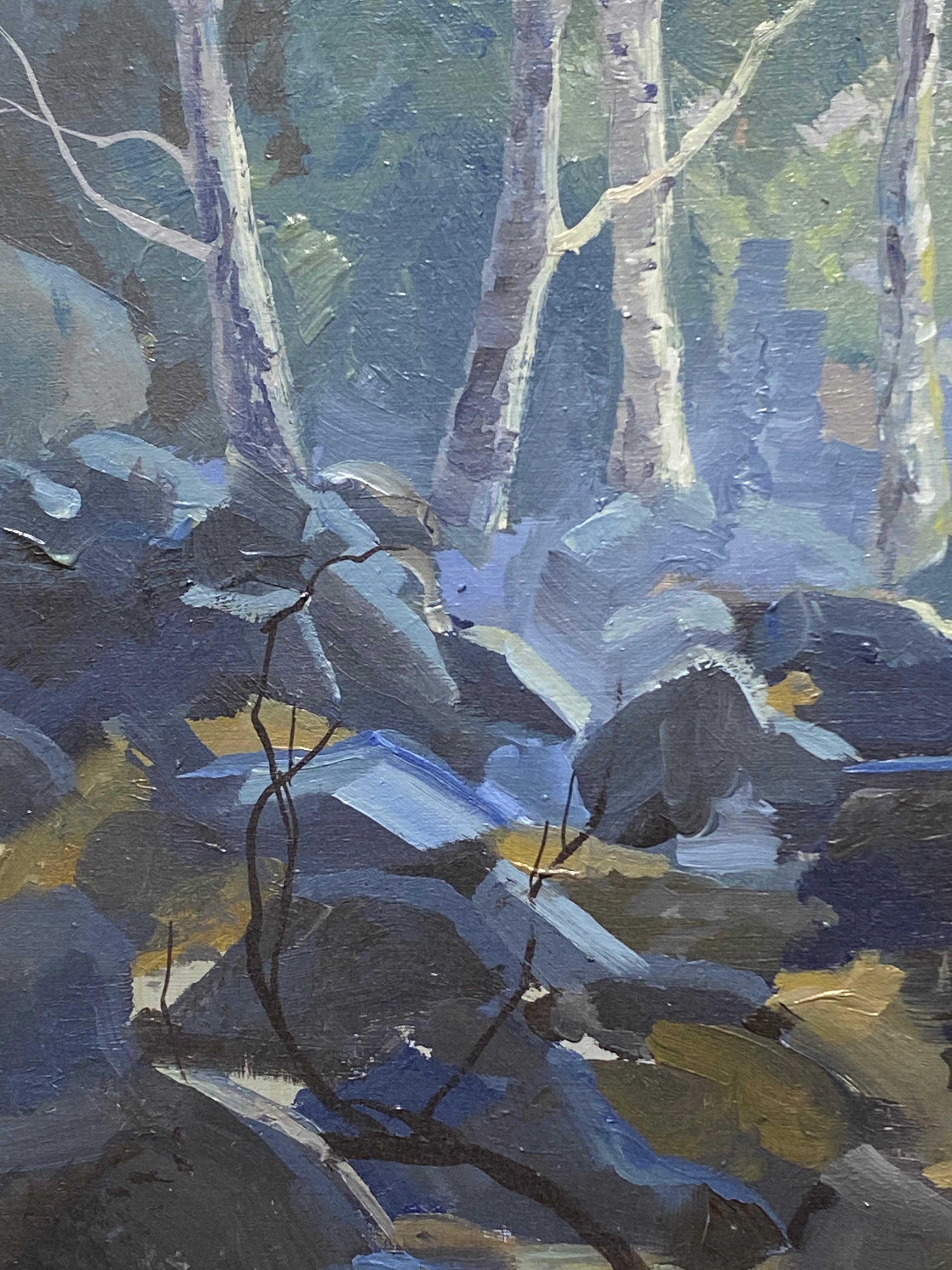 Turning point - 21st century Contemporary landscape Painting of a landscape For Sale 5