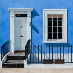 Blue House - London cityscape impressionism painting -  contemporary artwork