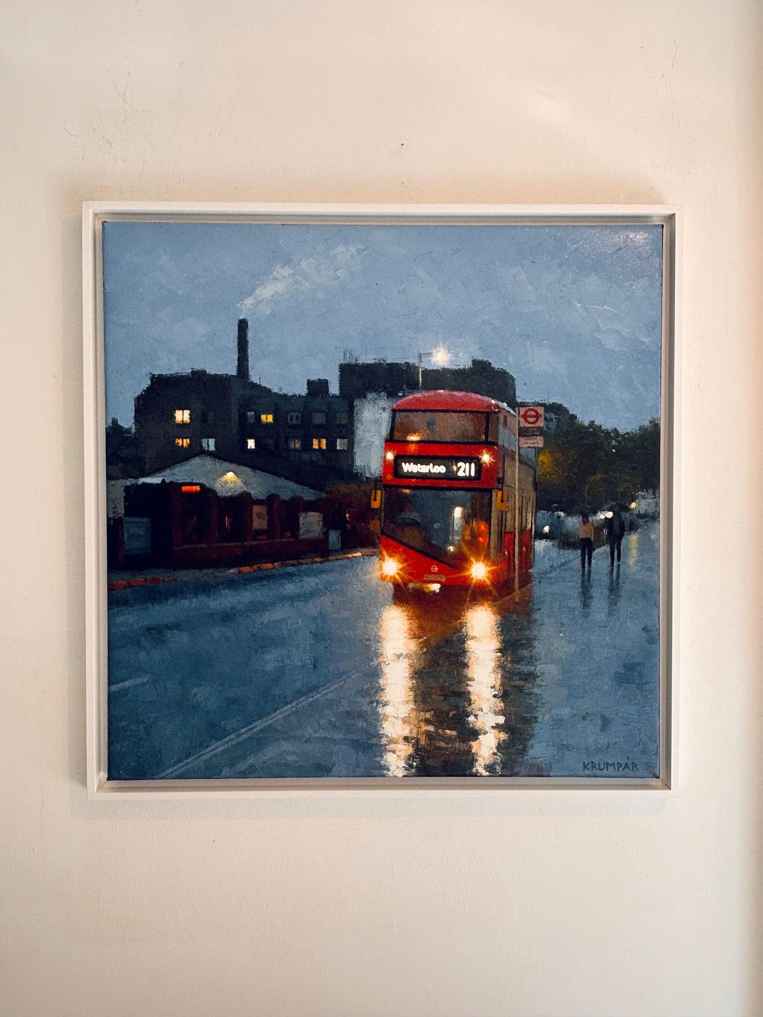 Evening in London - London cityscape impressionism painting -  contemporary art - Surrealist Art by Marek Krumpar