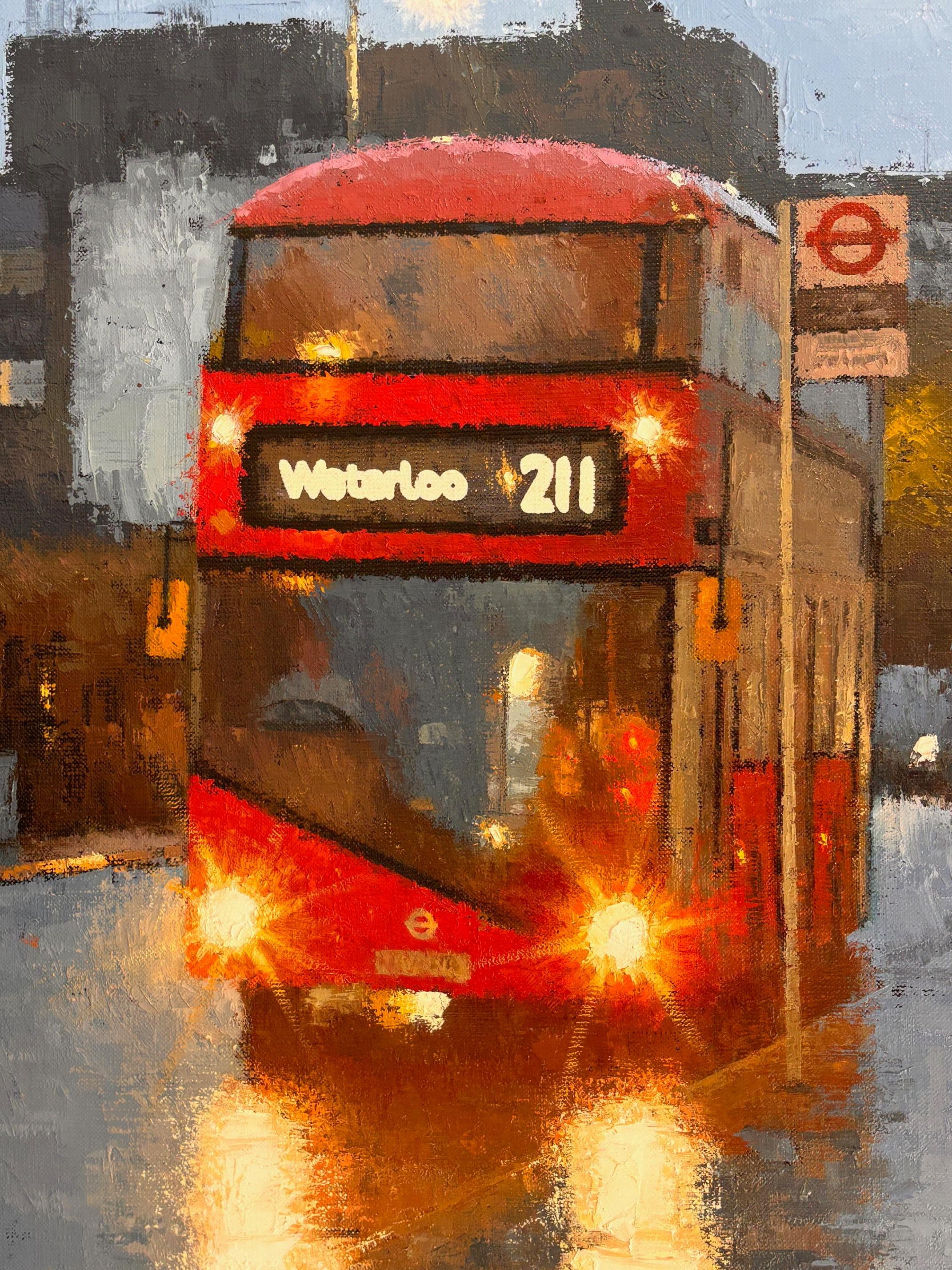 Evening in London - London cityscape impressionism painting -  contemporary art For Sale 1