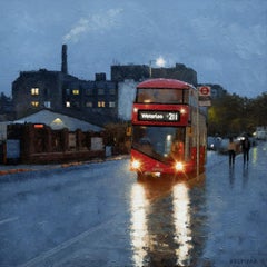 Evening in London - London cityscape impressionism painting -  contemporary art