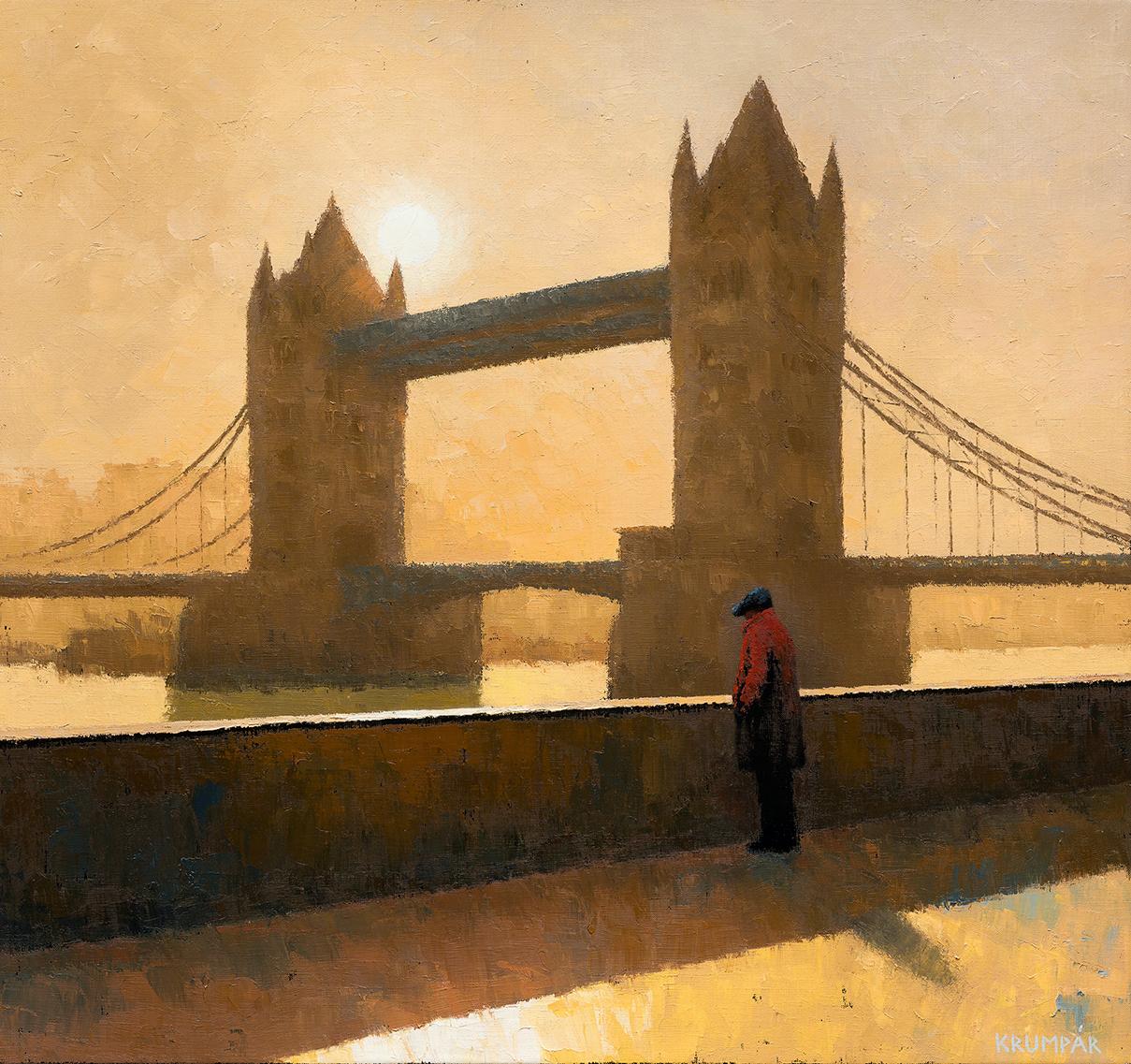 Marek Krumpar Landscape Painting - Tower Bridge - London cityscape impressionism painting -  contemporary art