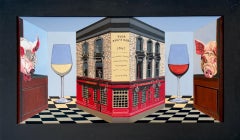 Chelsea Pig - zeitgenössische Kunstwerke - Originales surrealistisches 3D-Gemälde
