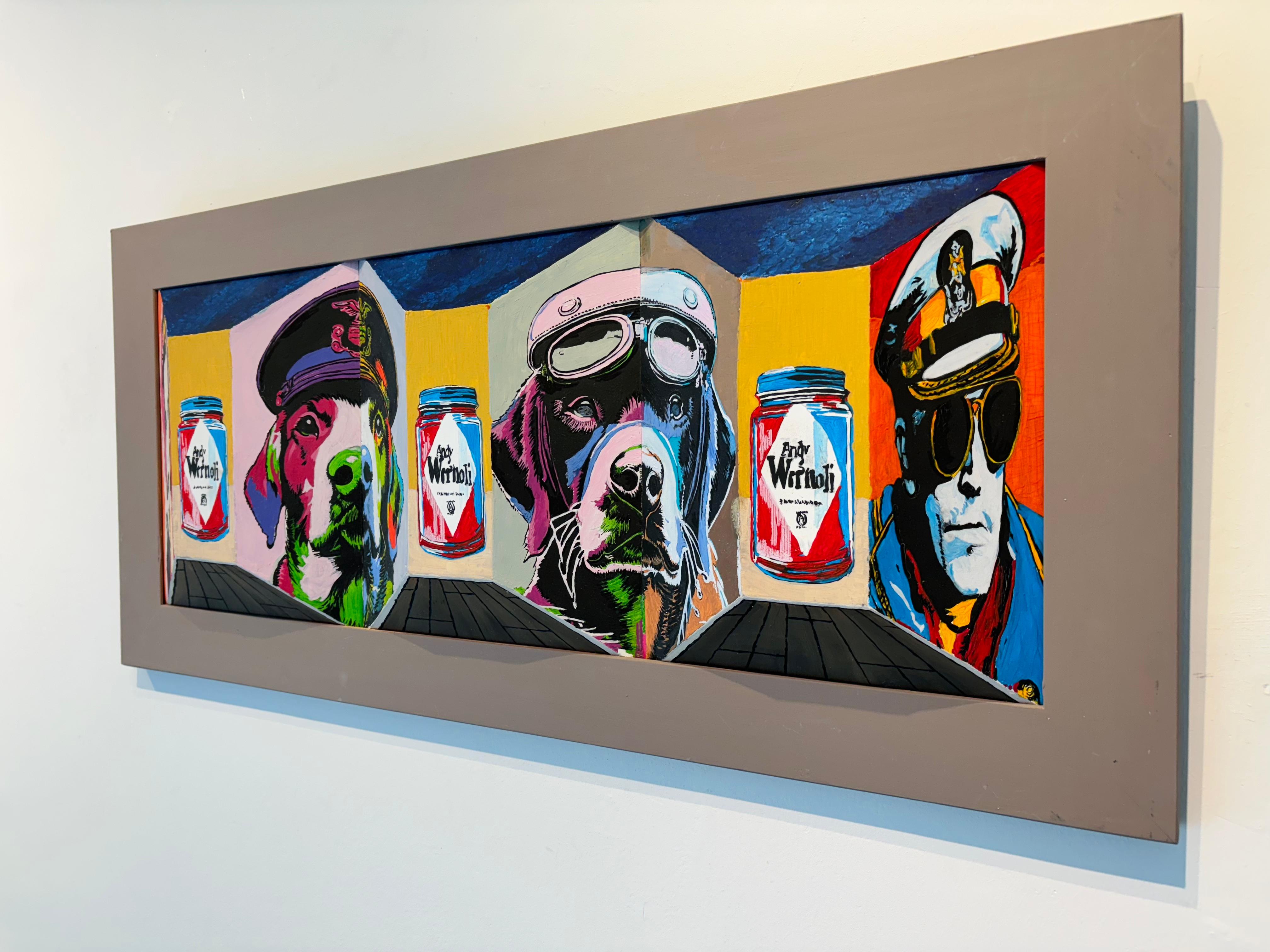 Homage to Andy Warhol I - Original 3D surrealistic painting - contemporary art - Painting by Marek Letkiewicz