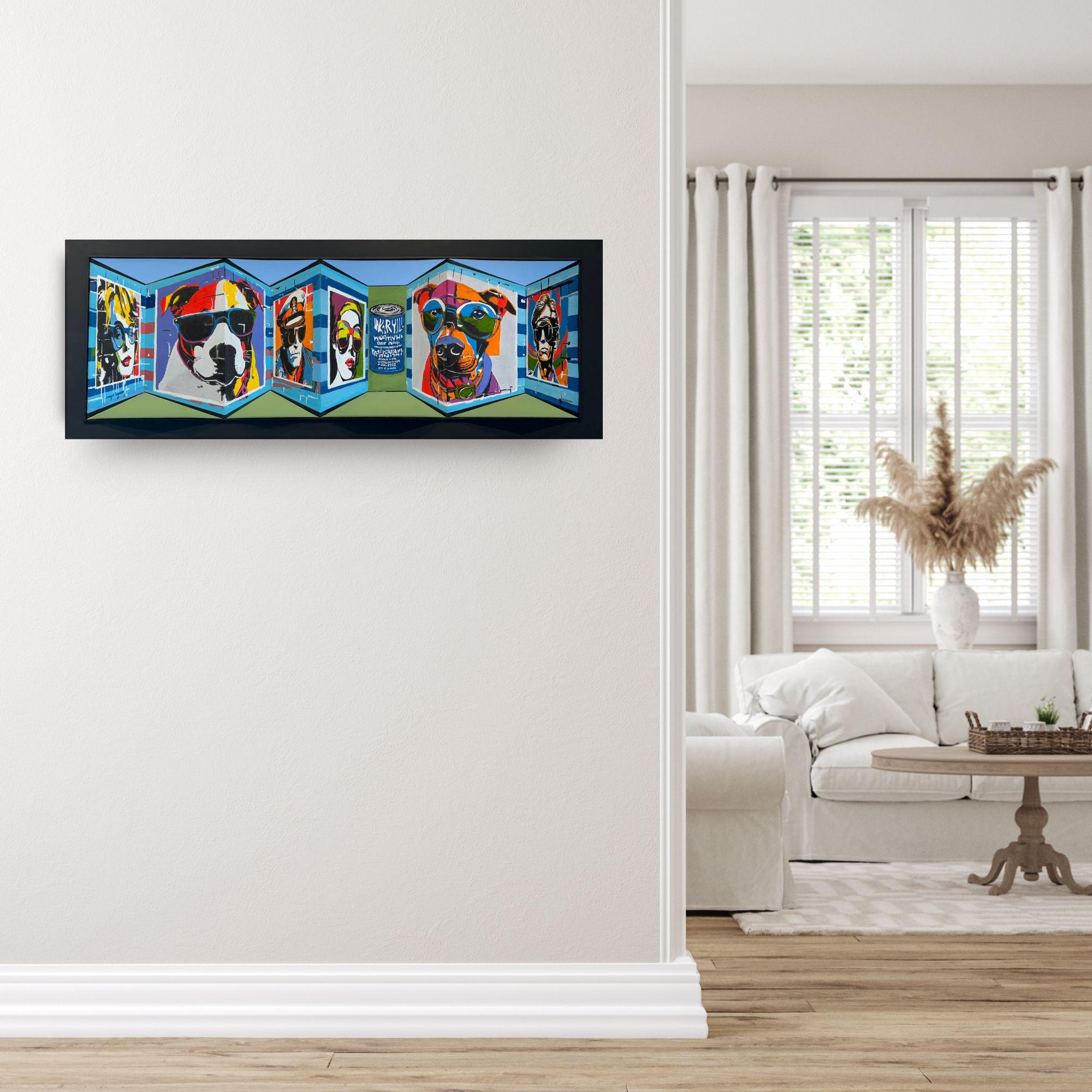 Homage to Andy Warhol II - contemporary art -  original 3D surrealistic painting - Painting by Marek Letkiewicz