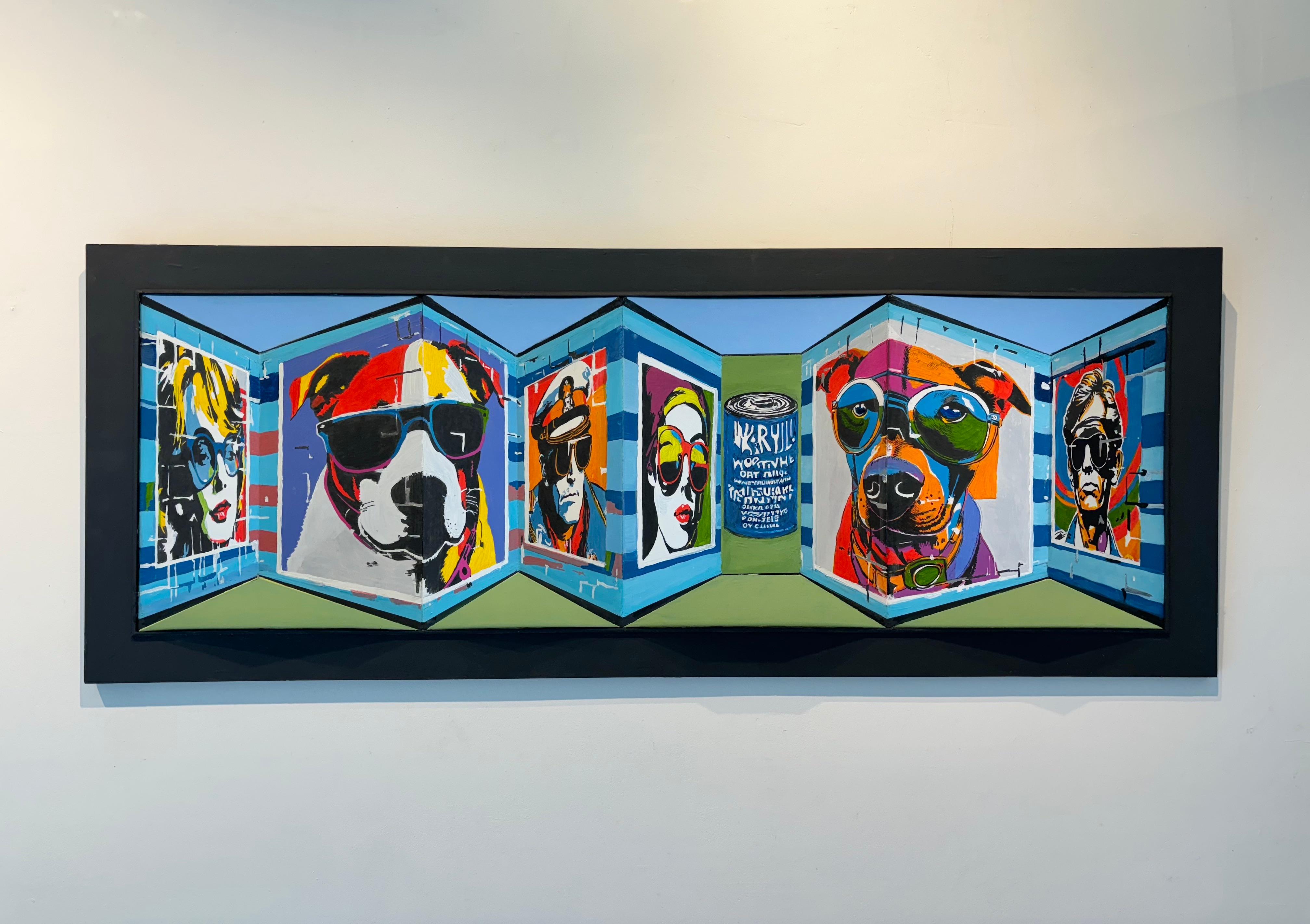 Homage to Andy Warhol II - contemporary art -  original 3D surrealistic painting - Surrealist Painting by Marek Letkiewicz