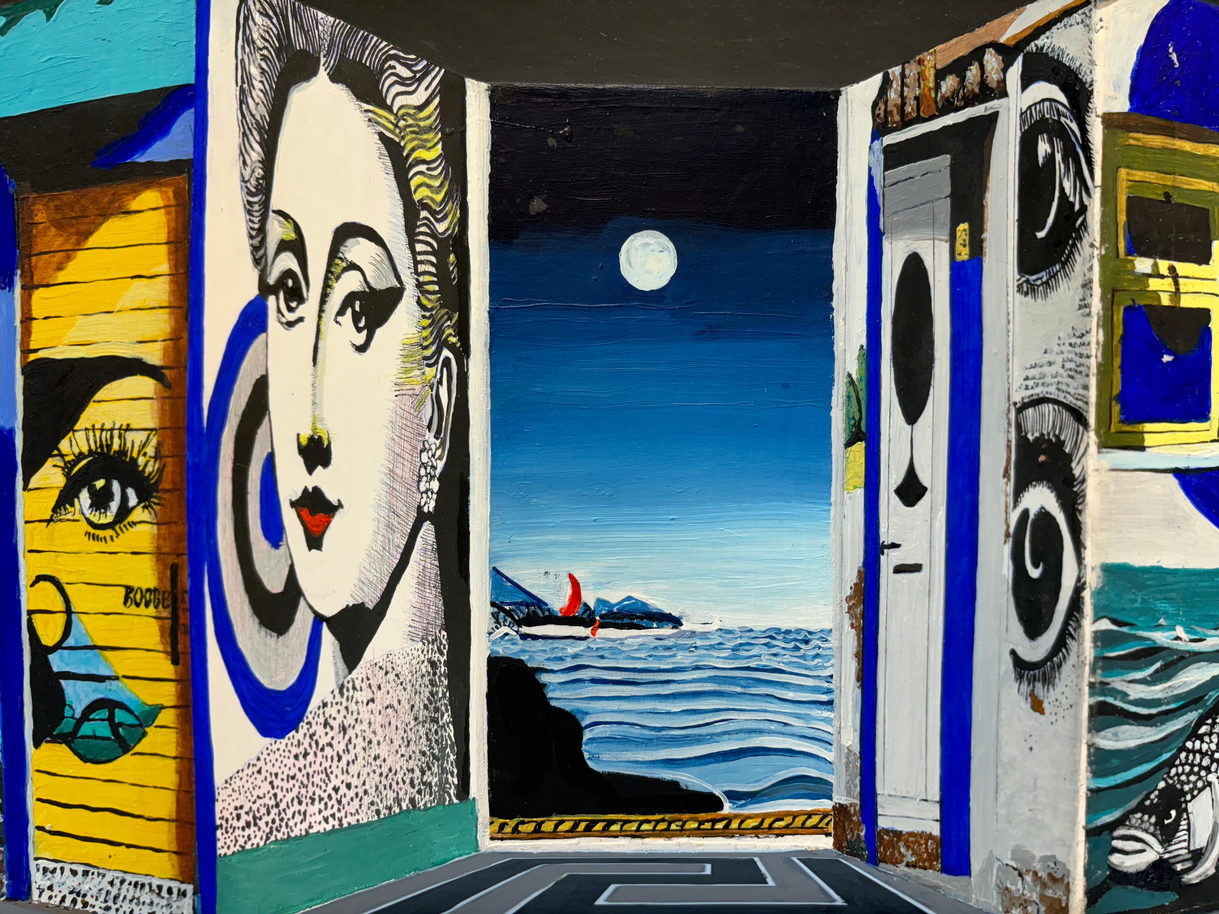 Homage to Fornasetti - contemporary artwork -  original 3D surrealistic painting For Sale 3