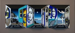 Omaggio a Fornasetti - opera d'arte contemporanea -  pittura surrealista 3D originale