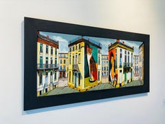 Hommage an Modigliani - Original 3D surrealistisches Gemälde - Zeitgenössische Illusionskunst