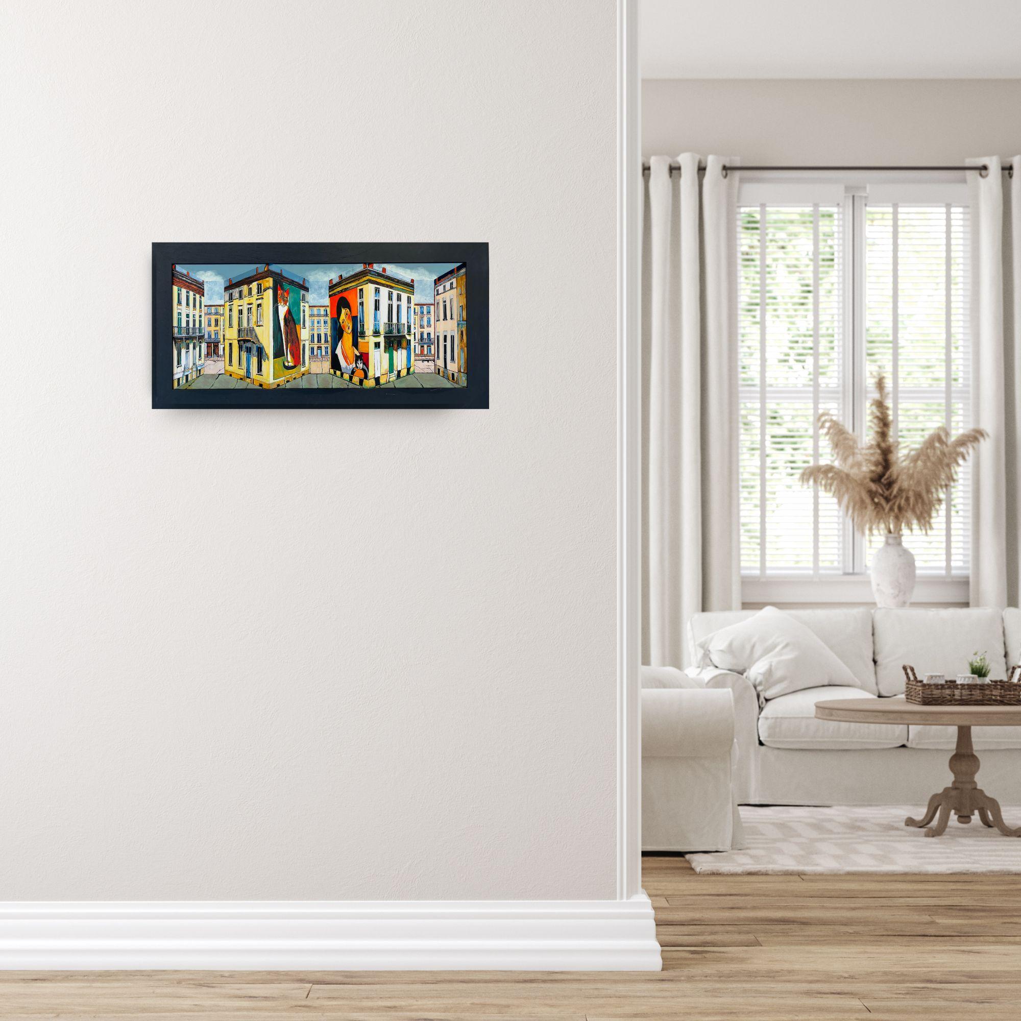 Homage to Modigliani-Original 3D surrealistic painting-contemporary illusion art For Sale 3
