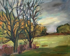 Before a storm. Figurative oil painting, Colourful, Ladnscape, Polish artist