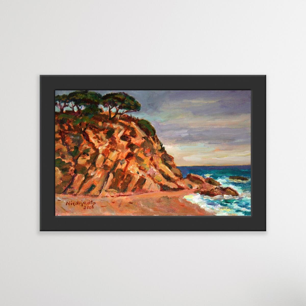 Spanish seaside - XXI century, Oil landscape painting, Colourful - Other Art Style Painting by Marek Niedojadło
