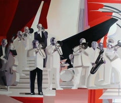 Concierto nocturno - Siglo XXI, Óleo realista figurativo