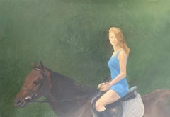 Garten – Öl auf Leinwand, figuratives realistisches Gemälde, Polnische Kunst