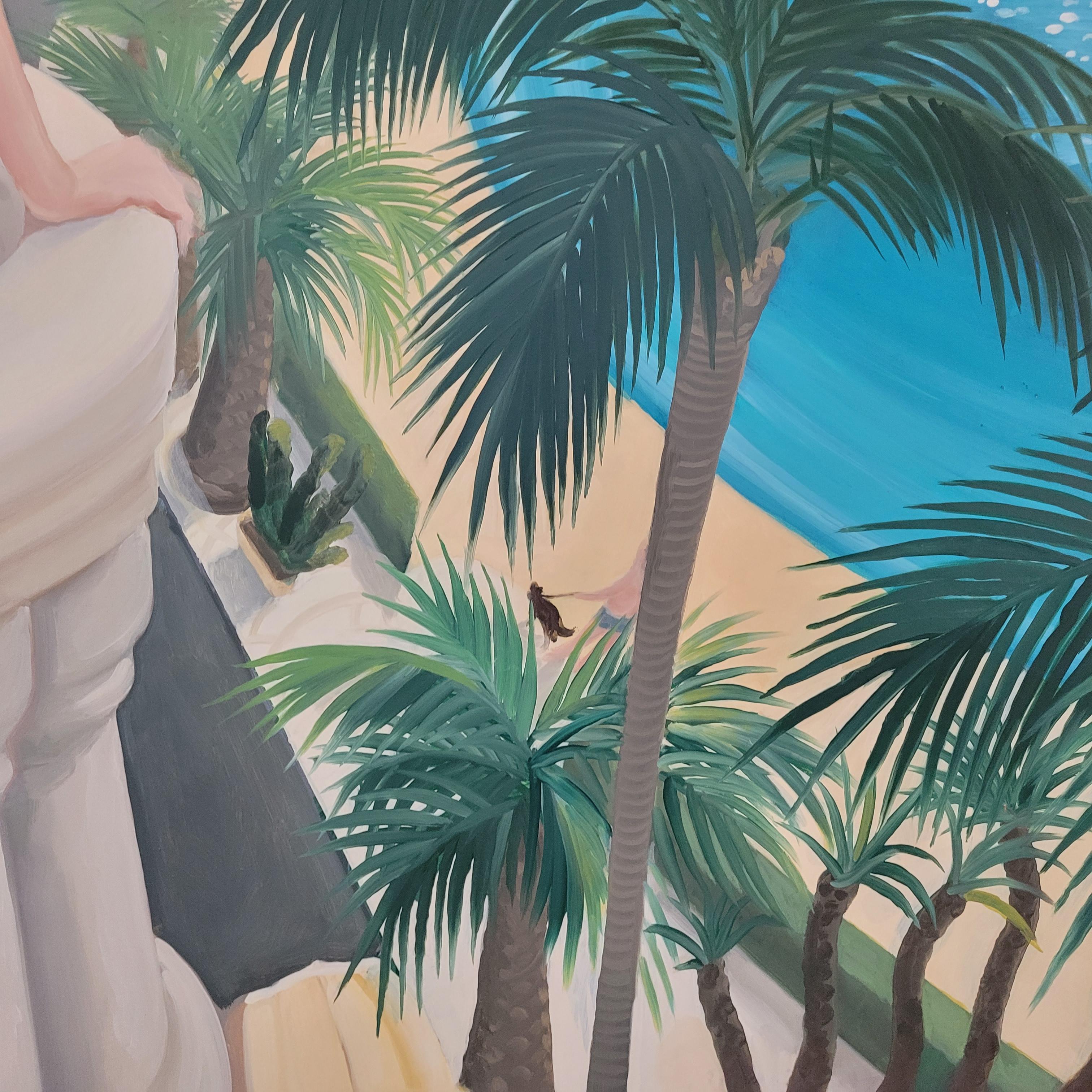 Saint Tropez - Óleo sobre lienzo, Pintura figurativa realista, Arte polaco en venta 4