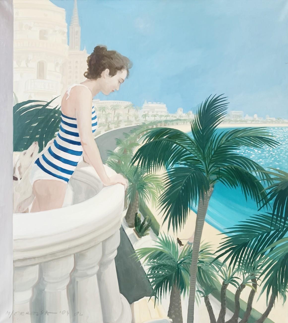 Saint Tropez – Öl auf Leinwand, figuratives realistisches Gemälde, Polnische Kunst