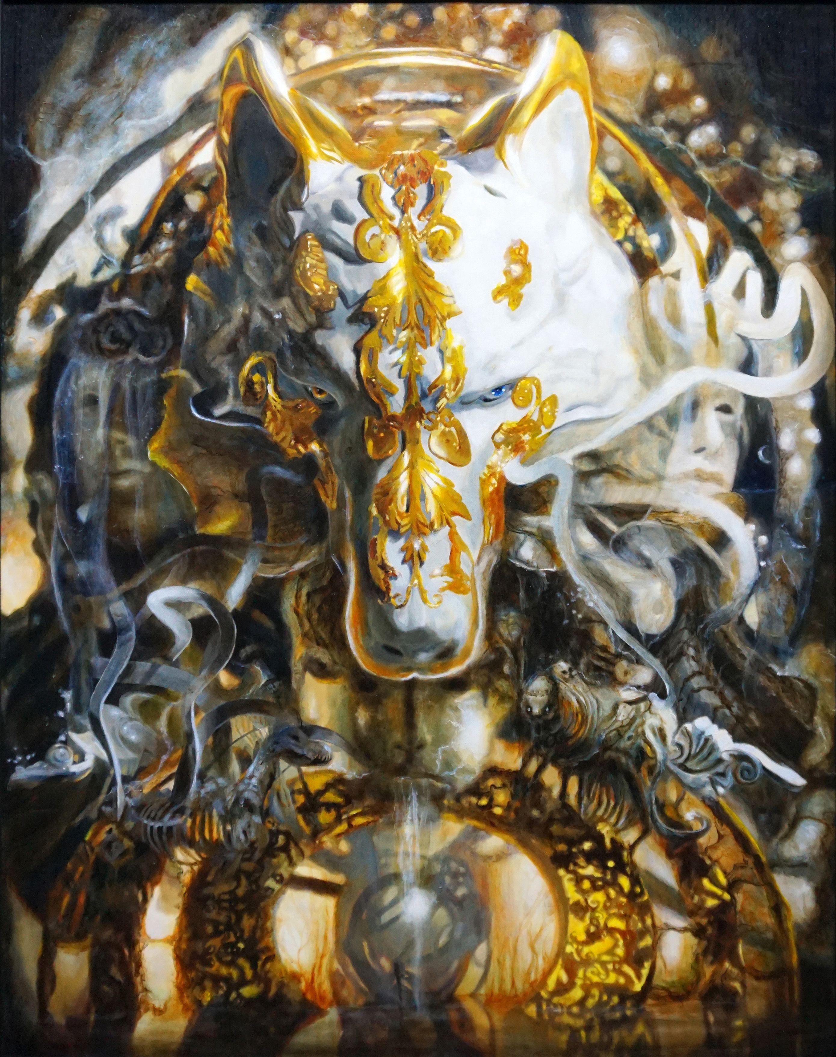 ALPHA OMEGA AI, Gemälde, Öl auf Leinwand – Painting von Marek Pekacz
