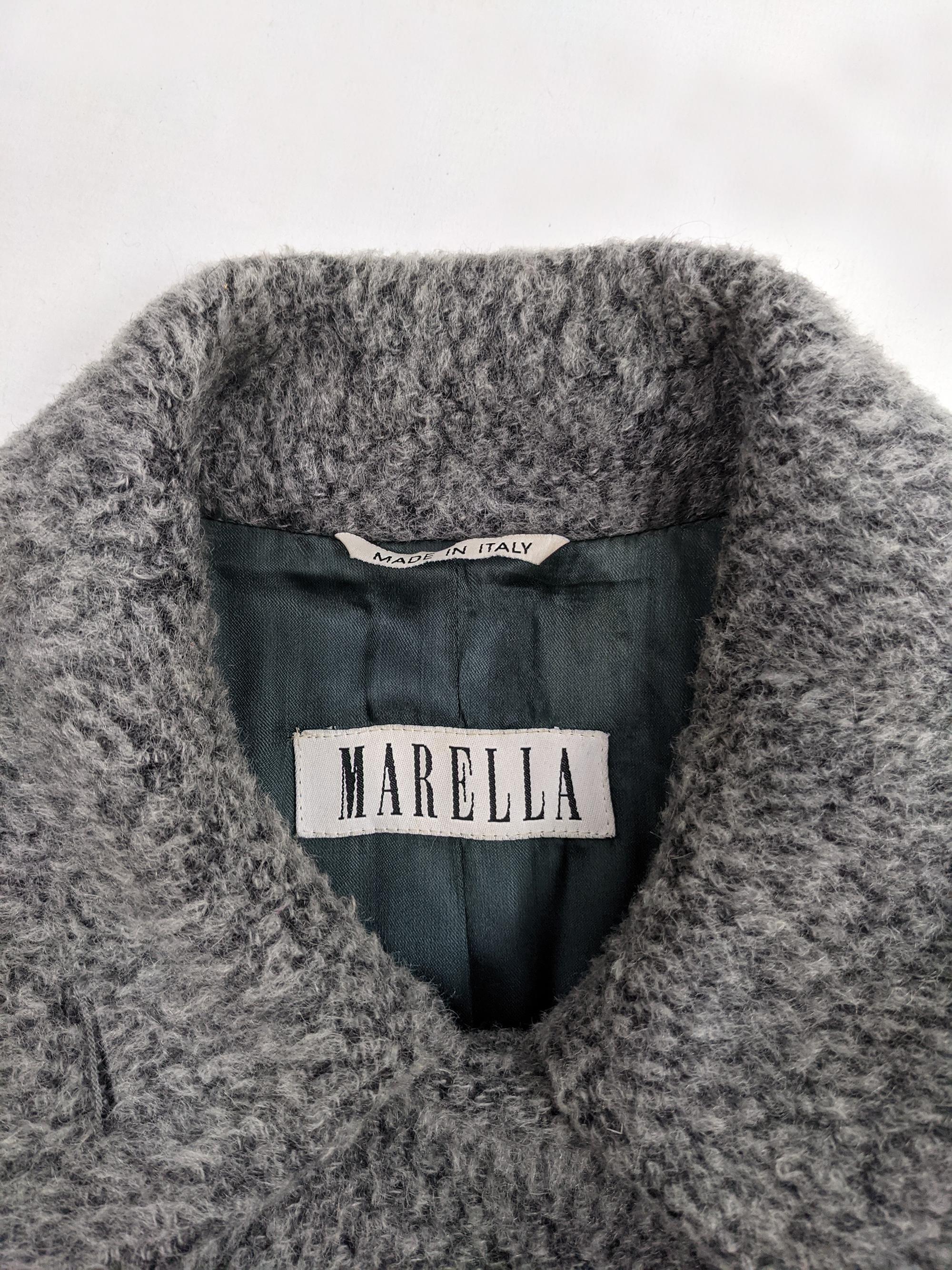 Women's Marella by Max Mara Vintage Grey Mohair, Virgin Wool & Alpaca Long Coat, 1990s For Sale
