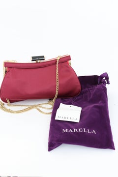 Marella Purple Fuchsia Satin Clutch Bag