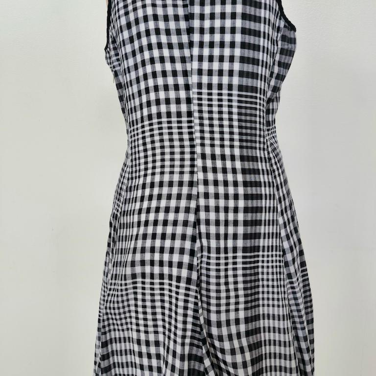 Marella sleeveless midi dress in crisp black-and-white en venta 7