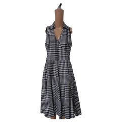 Marella sleeveless midi dress in crisp black-and-white