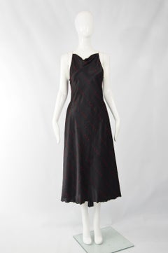 Marella Vintage Schwarz Bias Cut Abendkleid