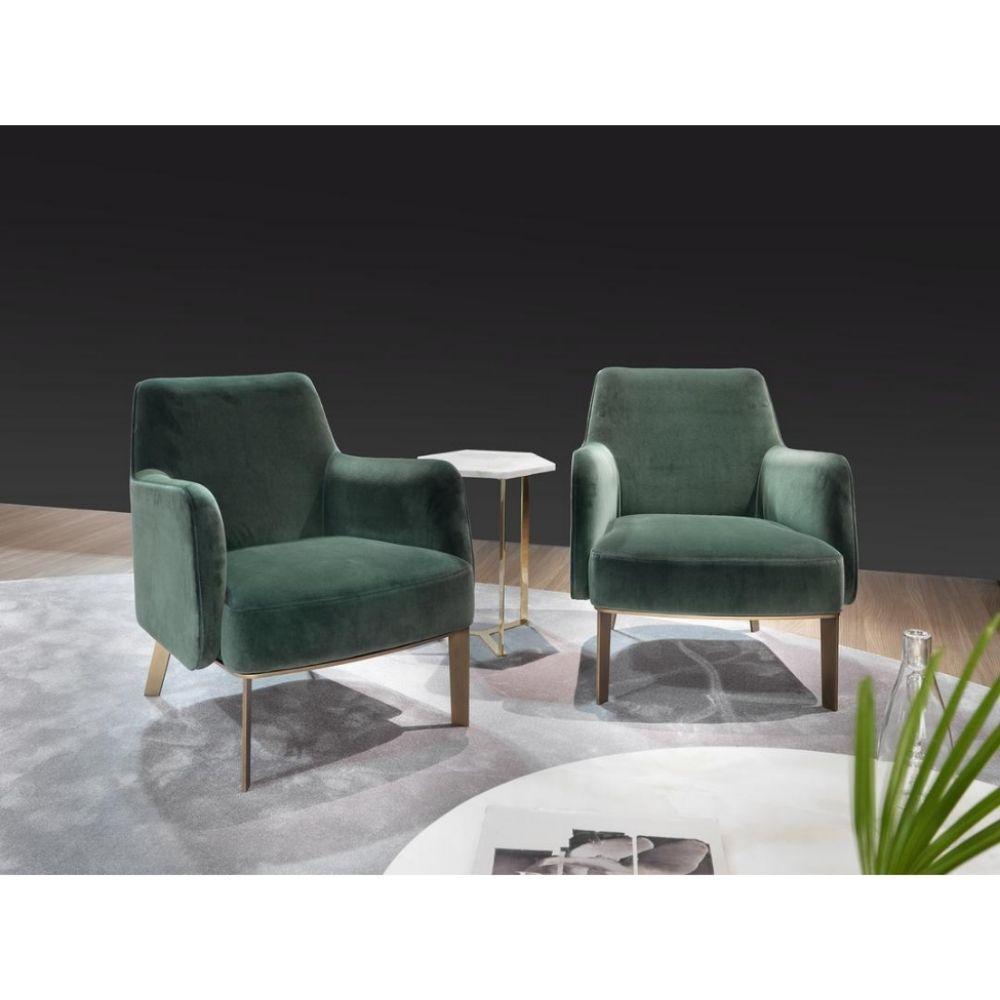 Modern Marelli Clipper Low Back Armchair with Golden Legs by Stefano Gallizioli For Sale