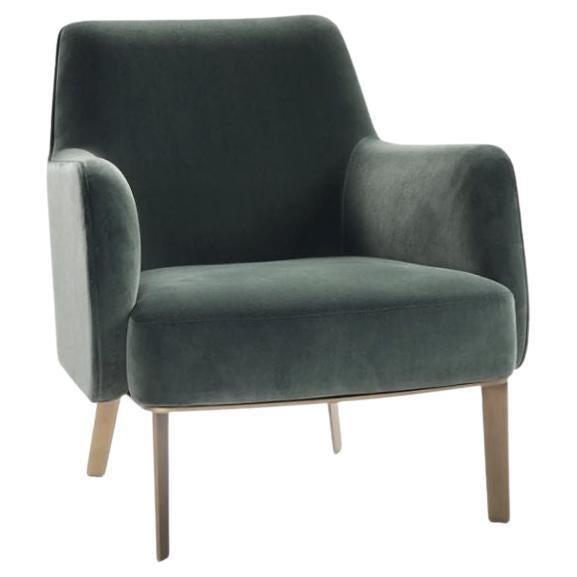 Marelli Clipper Low Back Armchair with Golden Legs by Stefano Gallizioli