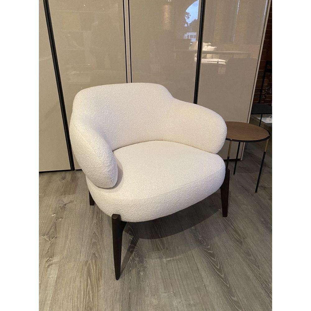 Contemporary Floor Sample Marelli Sign Armchair By Paolo Salvade in Boucle Upholstery 