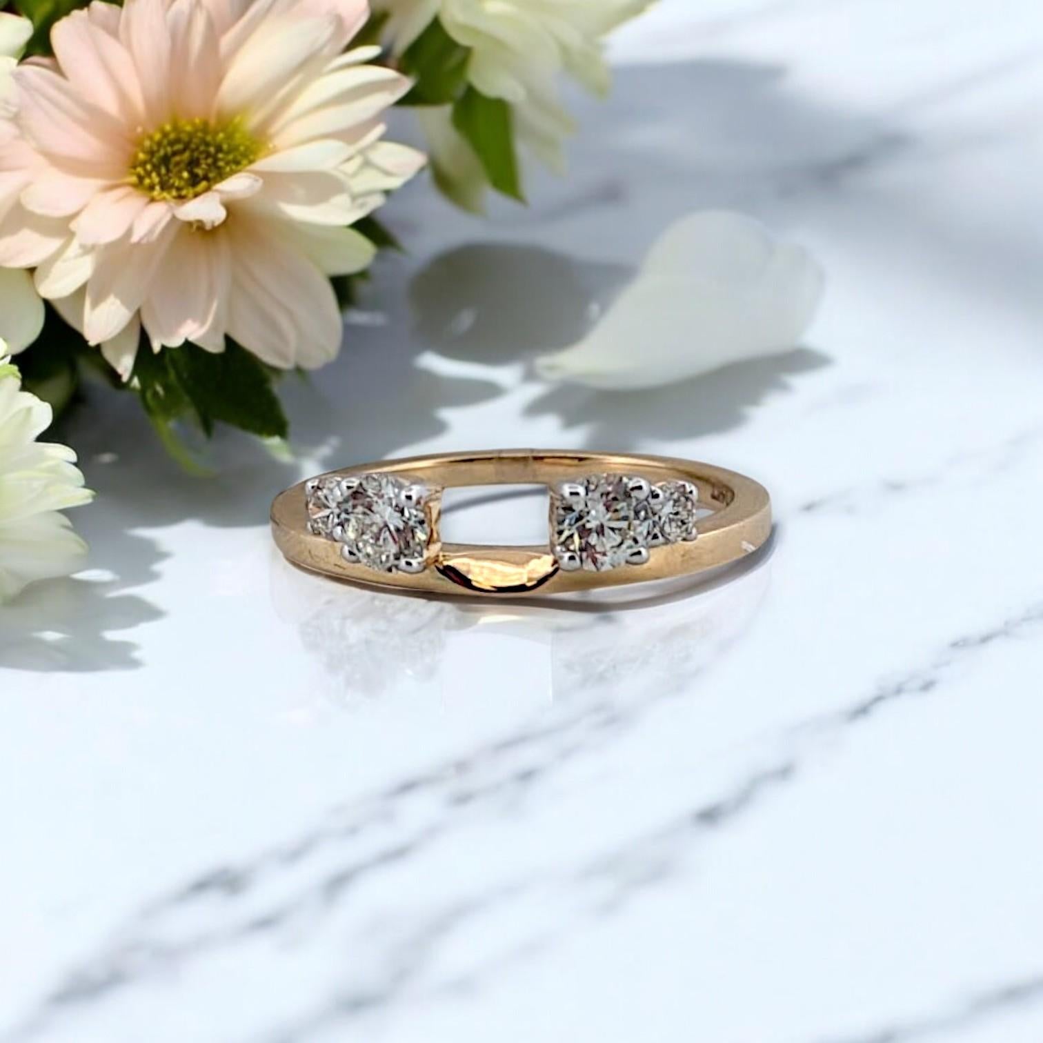 Maren  14K Yellow Gold Wrap Ring, 0.50 CTW Natural Diamonds, Crossover Diamond In New Condition For Sale In Greeneville, TN