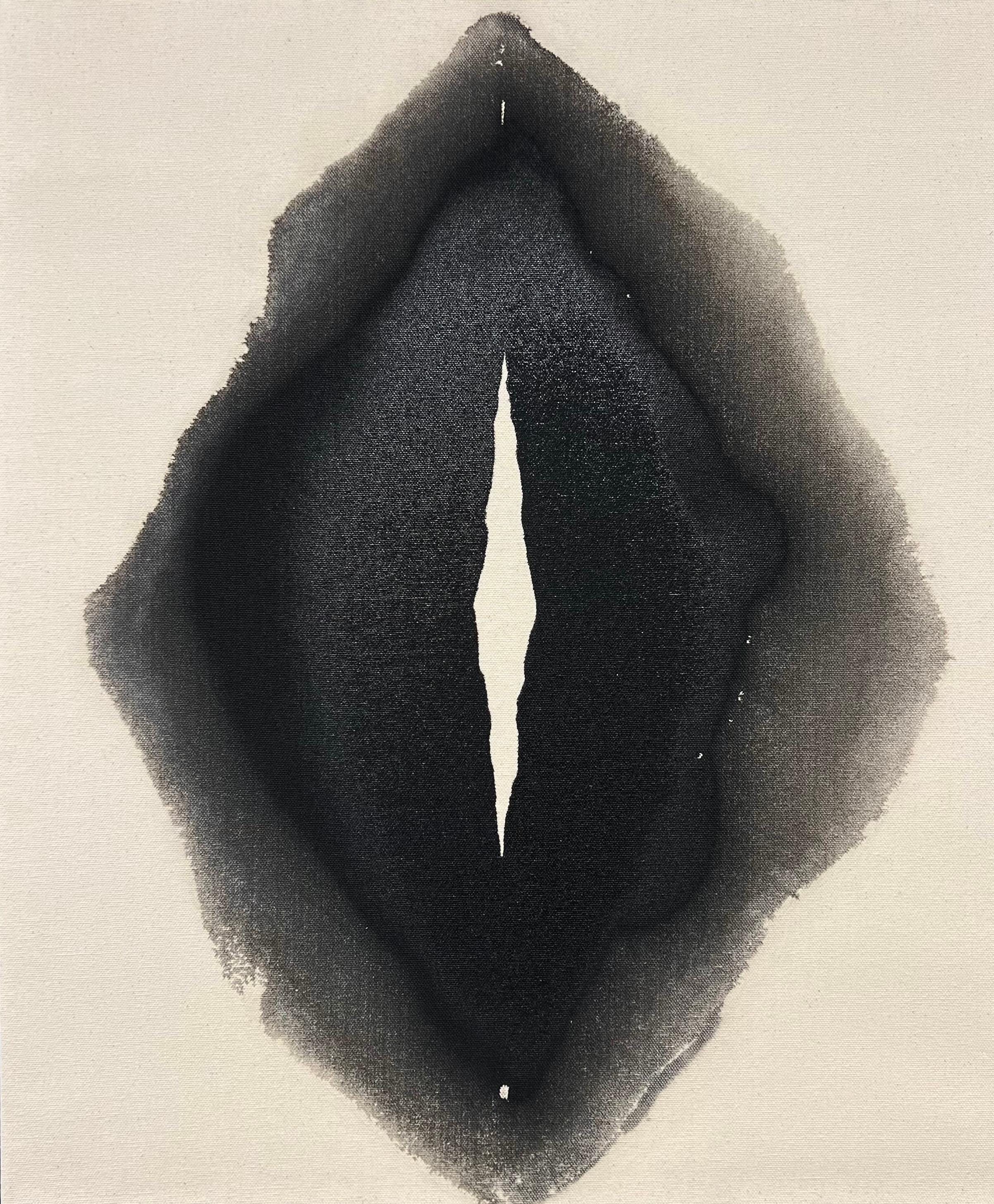 ABSTRACT Artwork Black Circle Light Contemporay Artist Mareo Rodriguez Void III For Sale 2