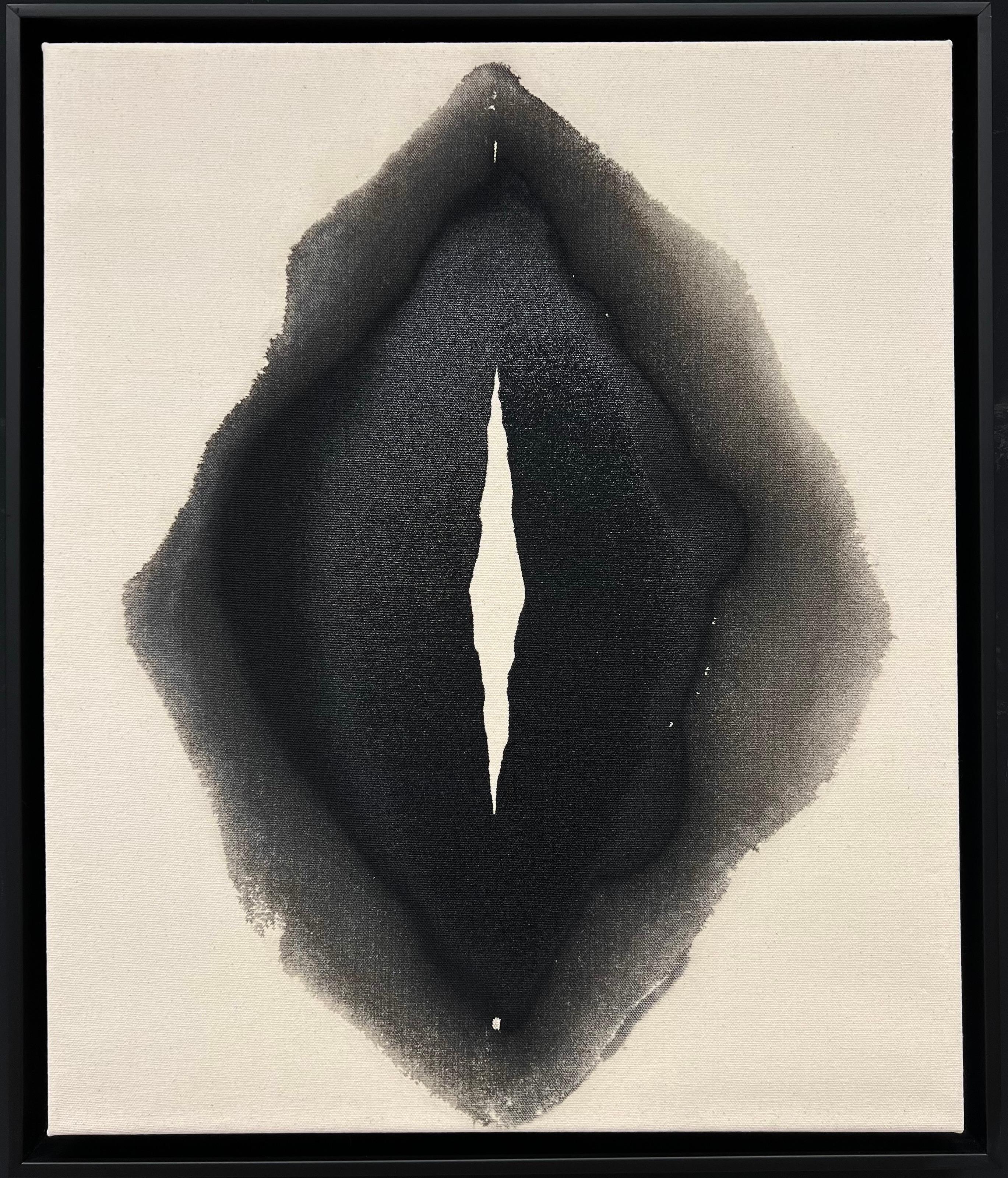 ABSTRACT Opera d'arte Cerchio nero Luce Artista contemporaneo Mareo Rodriguez Void III